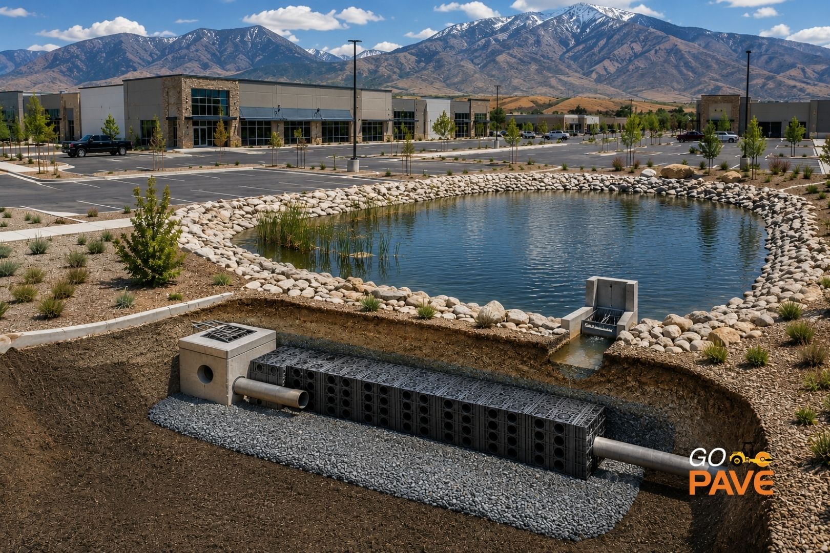 Water Retention and Detention Systems for Commercial Properties Go Pave